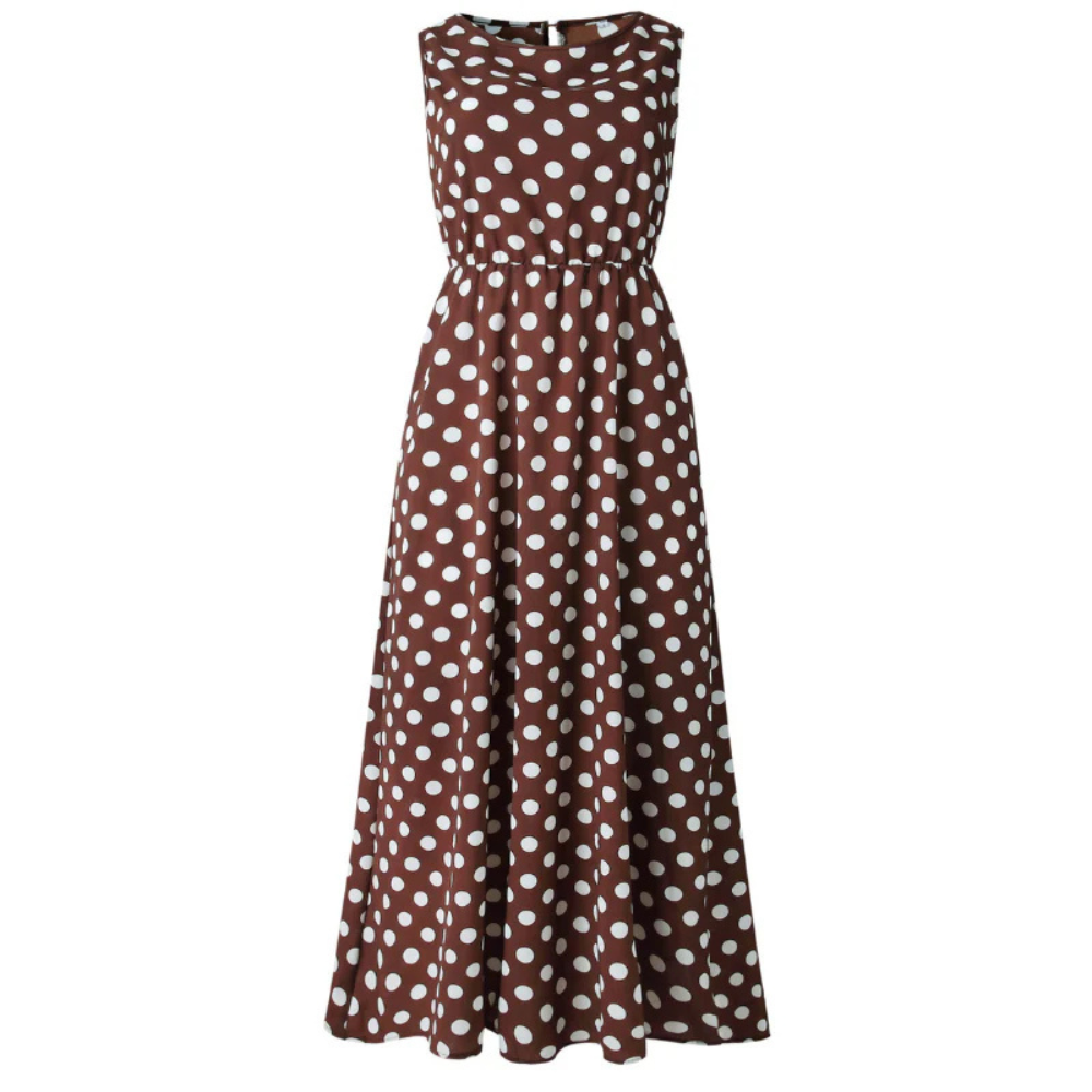 Clara | Vintage Charm Polka Dot Maxi Dress