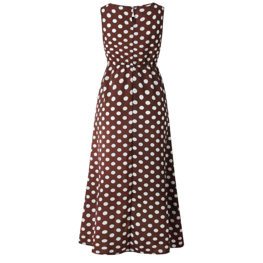 Clara | Vintage Charm Polka Dot Maxi Dress