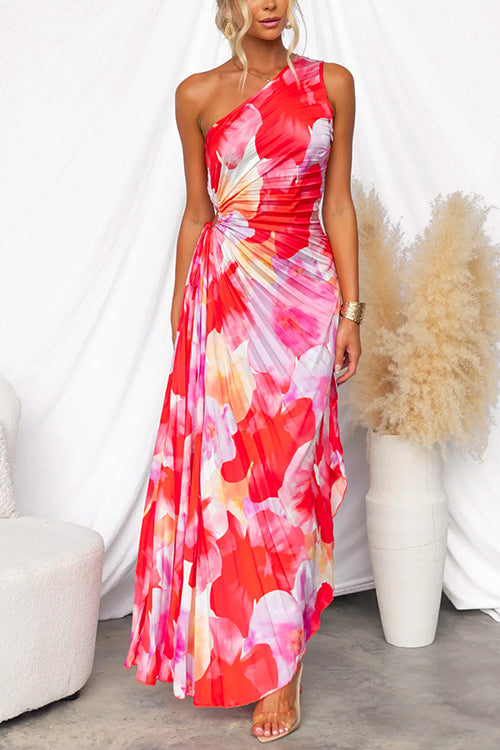 One-Shoulder Maxi Dress | Bold Print | Elegant & Flowing