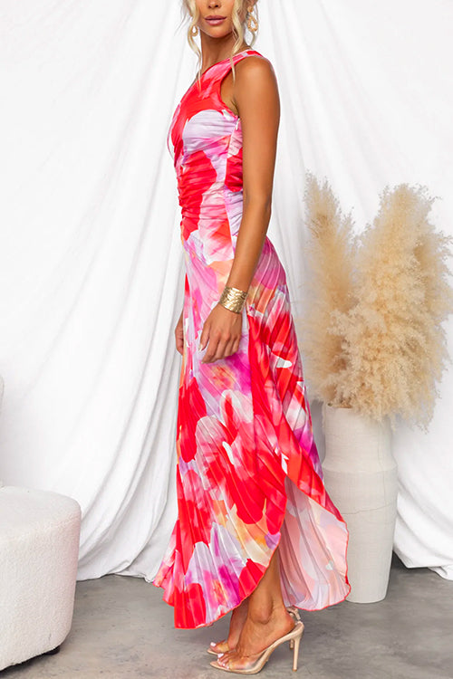 One-Shoulder Maxi Dress | Bold Print | Elegant & Flowing