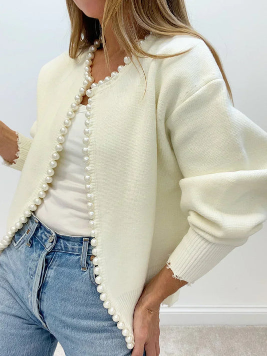 Scalloped-Edge Knit Cardigan | Soft & Stylish | Elegant Layering Piece