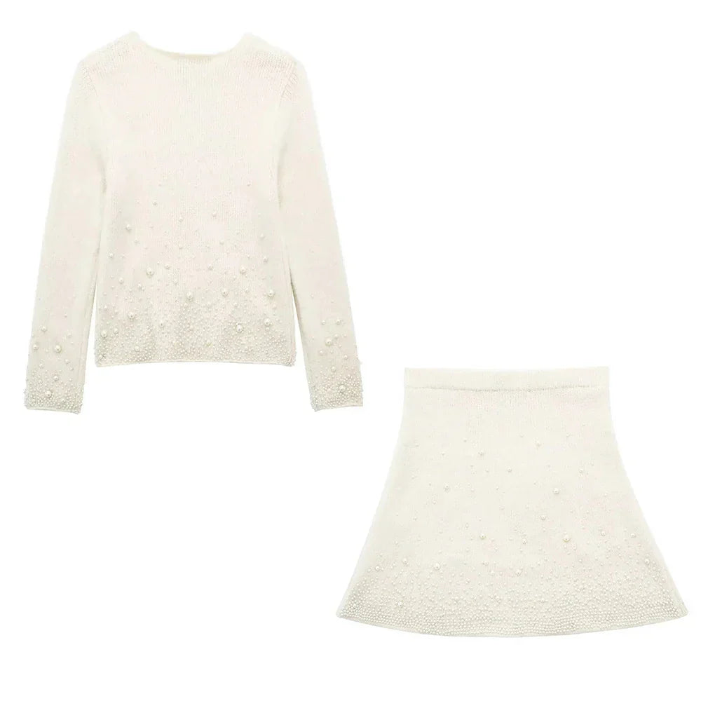 Pearl-Embellished Knit Set | Cozy | Elegant & Chic