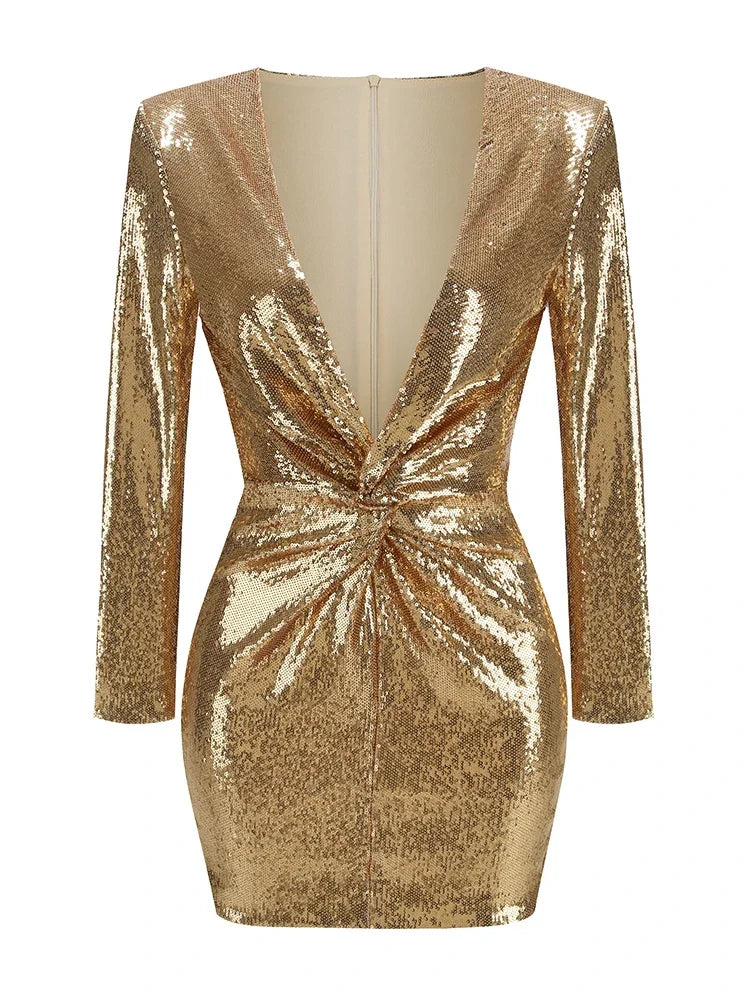 Gold Sequin Mini Dress | Glamorous & Bold | Party-Ready Statement