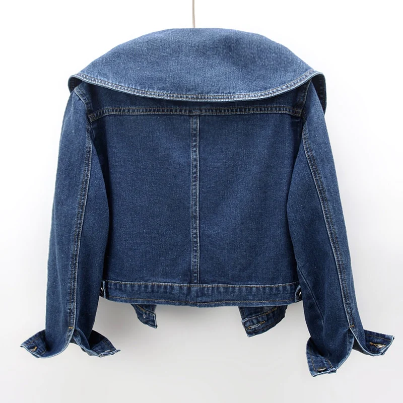 Women’s Oversized Collar Denim Jacket | Vintage Style | Trendy & Durable