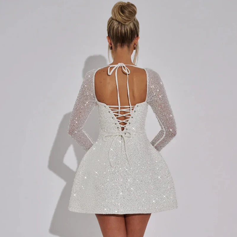 Sequin Mini Dress | Corset Bodice | Glamorous & Sparkling