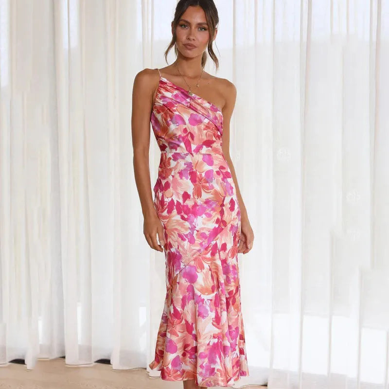 One-Shoulder Floral Midi Dress | Elegant & Feminine | Summer Ready