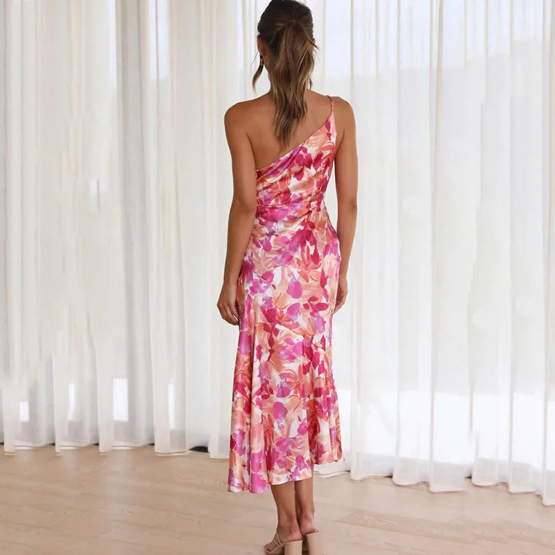 One-Shoulder Floral Midi Dress | Elegant & Feminine | Summer Ready