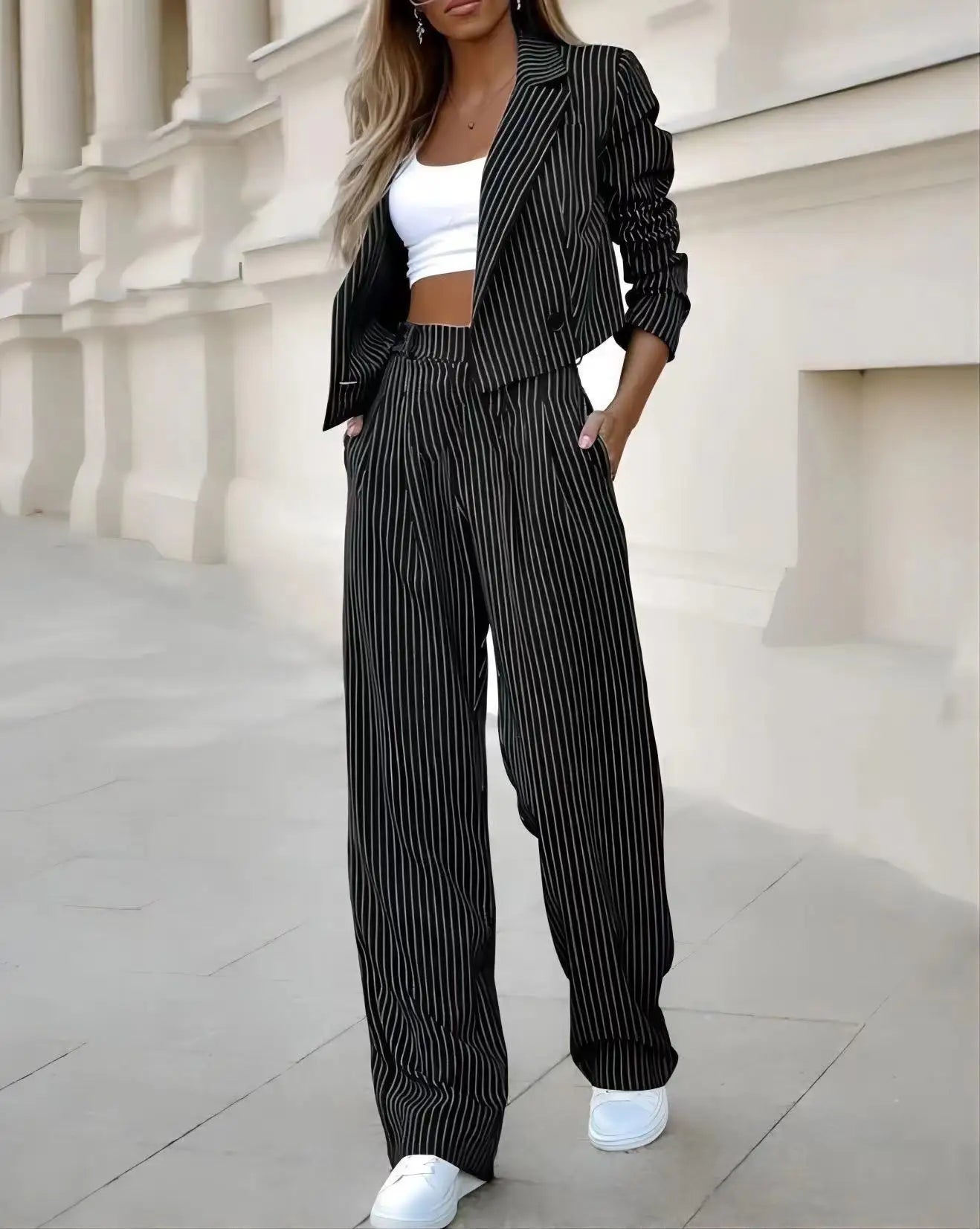 Sophia | Effortless Elegance Pinstripe Suit Set