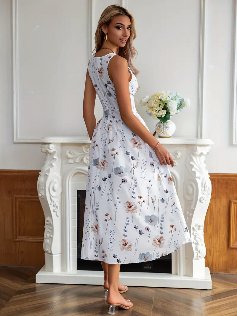 Women’s Floral Maxi Dress | V-Neck | Elegant & Flowy