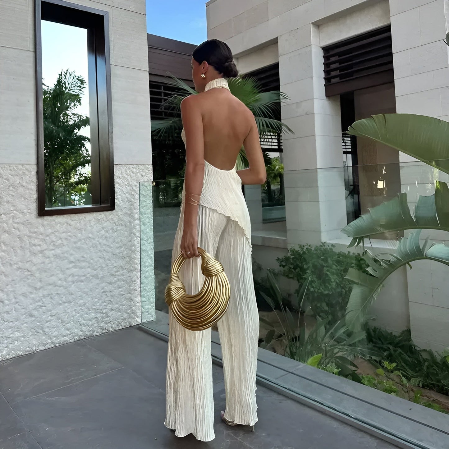 One-Shoulder Pleated Jumpsuit | Elegant & Flowy | Chic Evening Wear