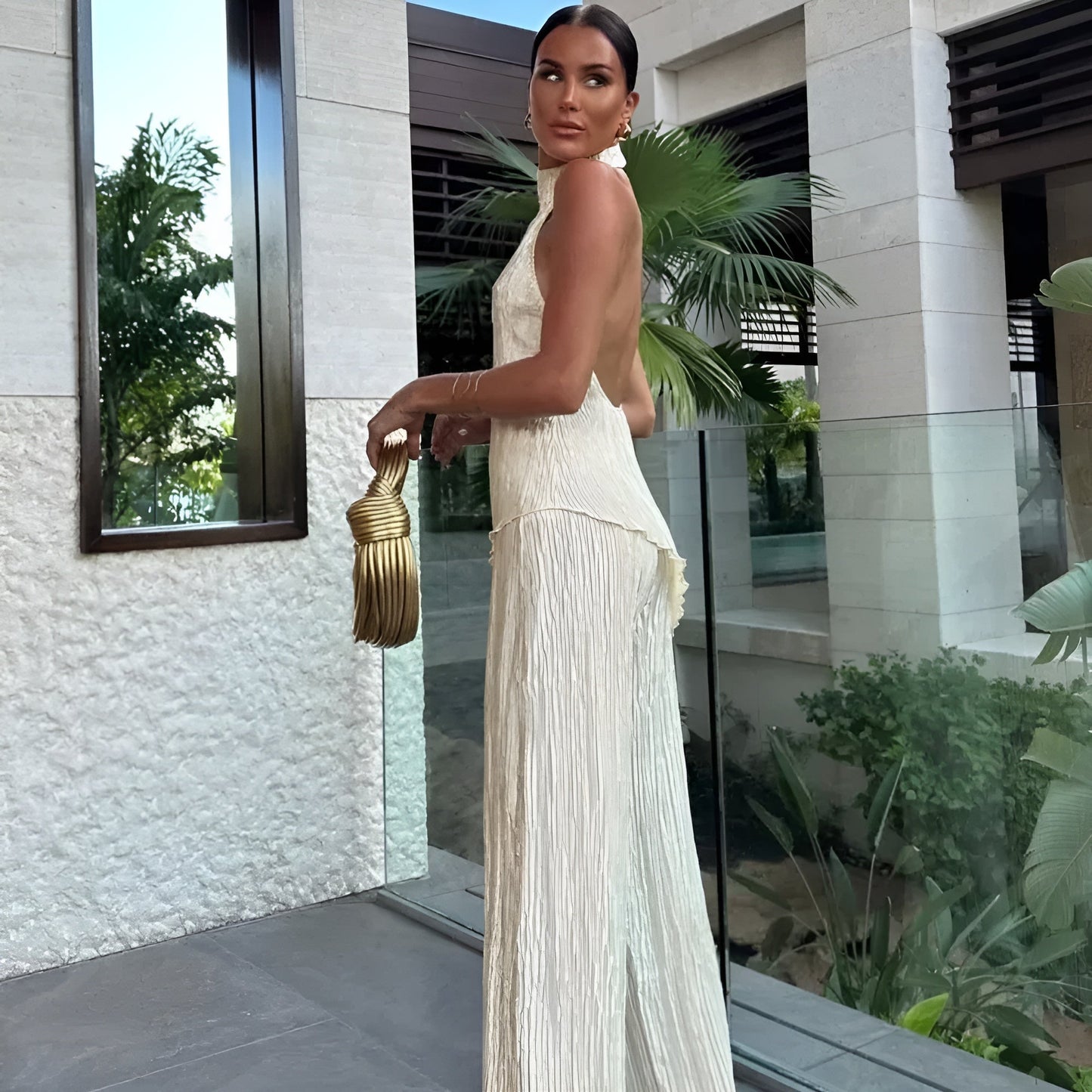 One-Shoulder Pleated Jumpsuit | Elegant & Flowy | Chic Evening Wear